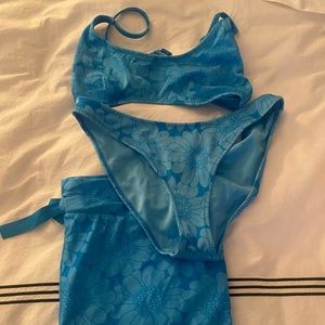 Triangl Blue Set with Bag size medium cheeky